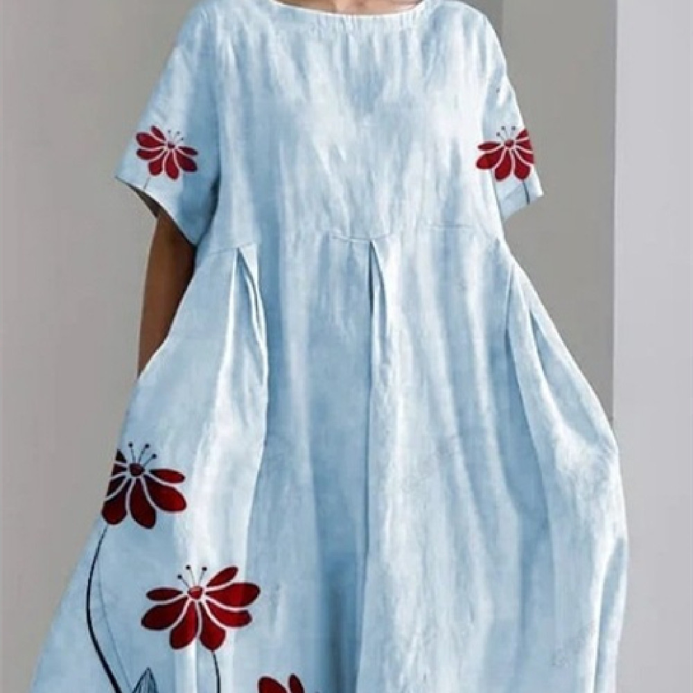 Women's Fashion Personalized Short-sleeved Printed Dress - Image 5