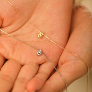European And American Simple Geometric Inlaid Zircon Exquisite Water Drop Pendant Necklace