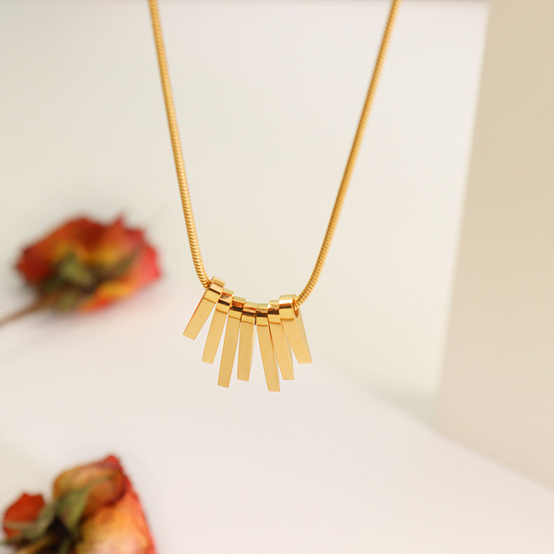 Necklace, Stainless Steel with Piano Key - Image 4