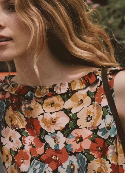 Sleeveless Short Dress Silk Floral Vacation Style French Style - Image 4