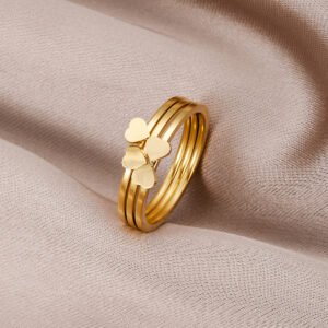 Finger Ring With Four-leaf Clover ,Inner Circumference 5.6cm