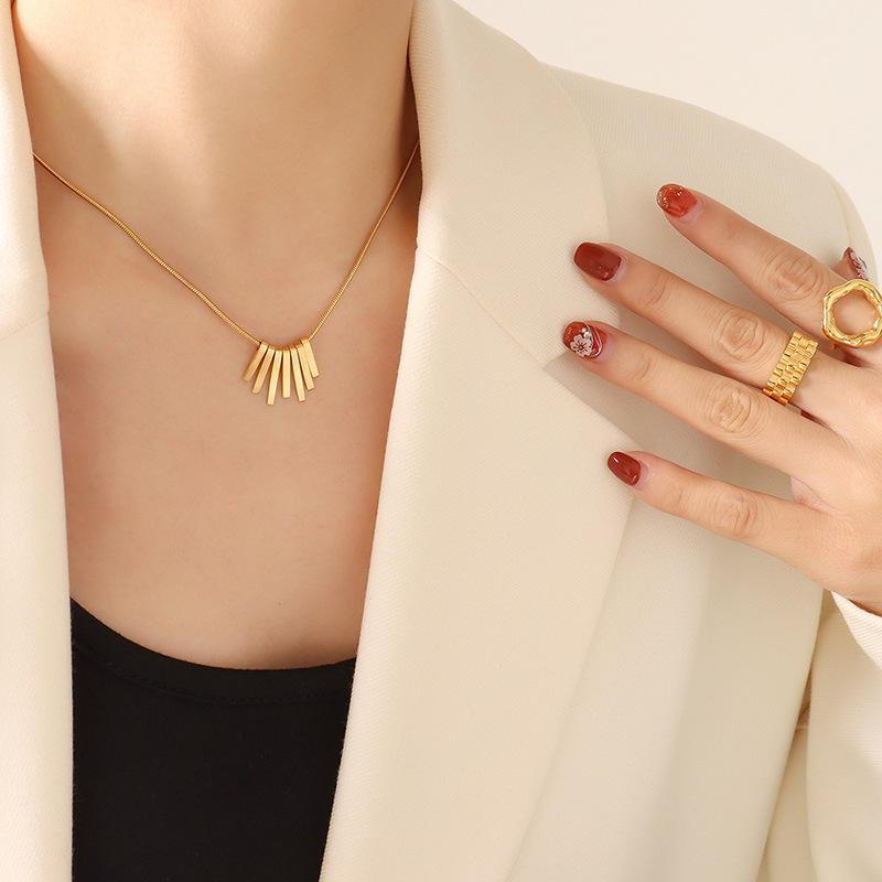Necklace, Stainless Steel with Piano Key - Image 2