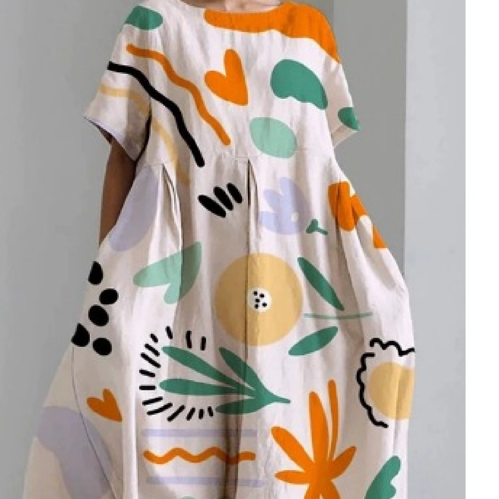 Women's Fashion Personalized Short-sleeved Printed Dress - Image 3