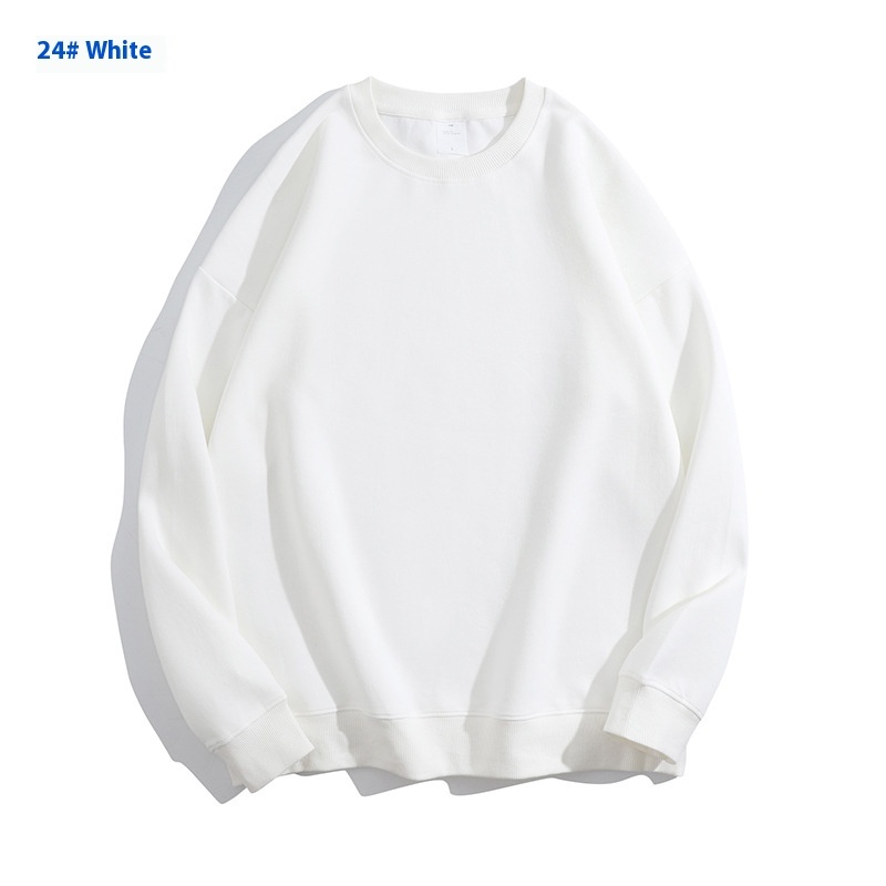 Cotton Solid Color Round Neck Off Shoulder Sweater - Image 8