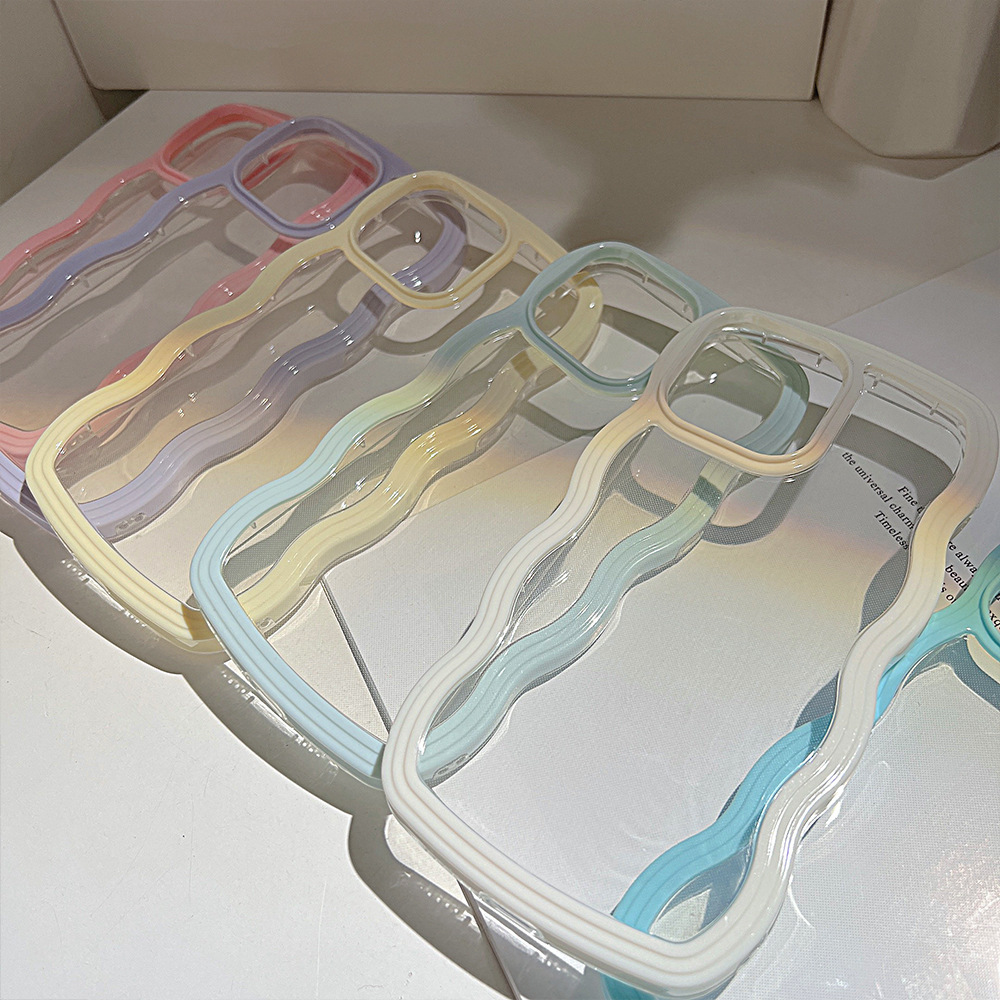 Wave Border Mobile Phone Case Solid Color Simple Candy Color - Image 9