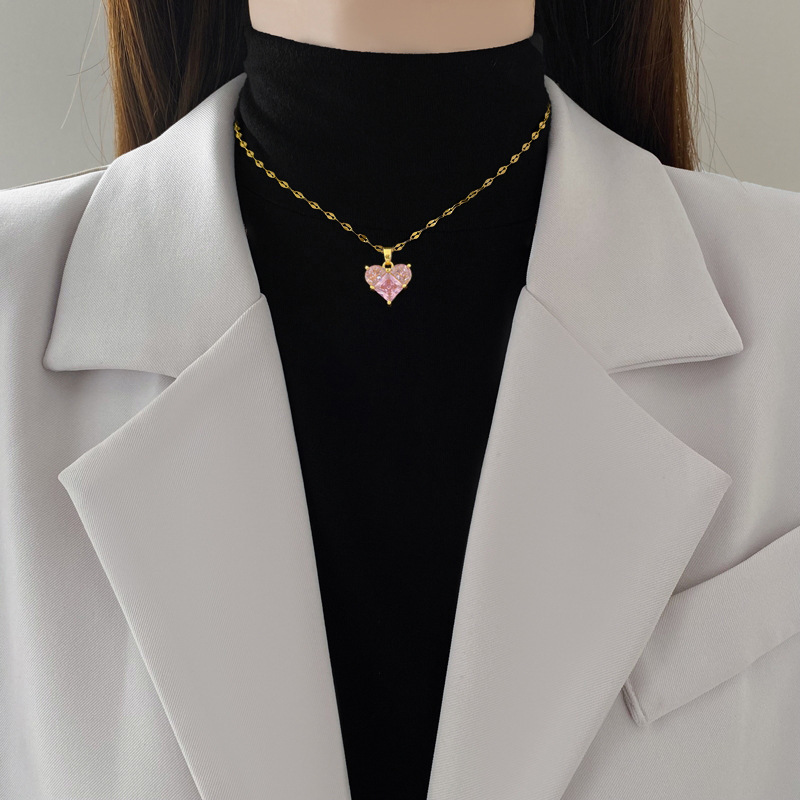 Necklace With Pink Heart - Image 3