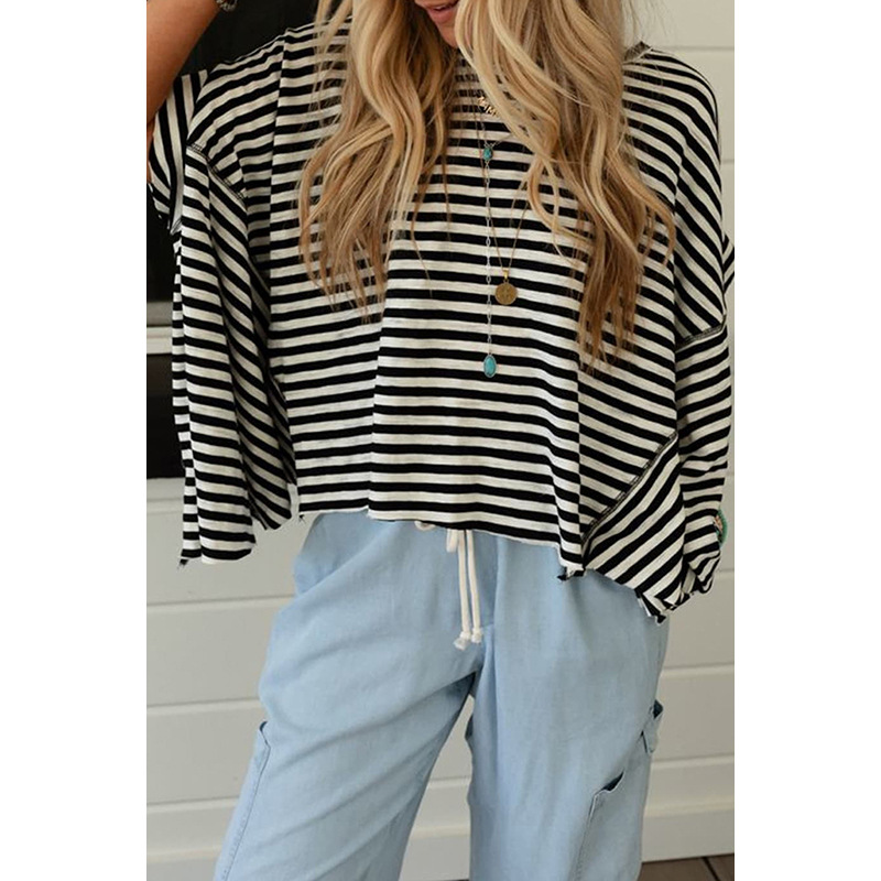 Women's Round Neck Short-sleeved Pullover - Image 5