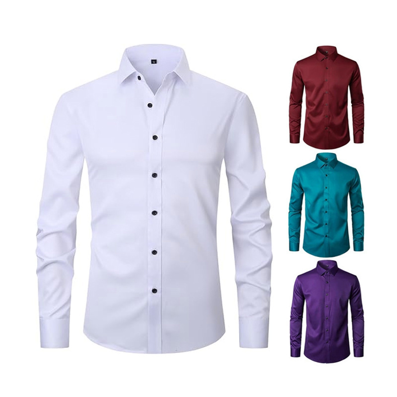 Stretch Long Sleeve Shirt Men's Work - Image 10