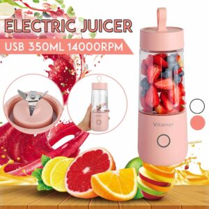 350ml Portable Blender Juicer - Electric, USB, Rechargeable, Mixer, Smoothie, Slushy, Cup, Juice, Blender Bottle, USB Charging, Kitchen, Gadgets