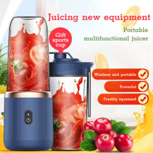 6blade Portable Blender - Mini Juicer, Cup Extractor, Smoothie, USB Charging, Fruit Squeezer, Blender, Food Mixer, Ice Crusher, Portable, Juicer, Machine