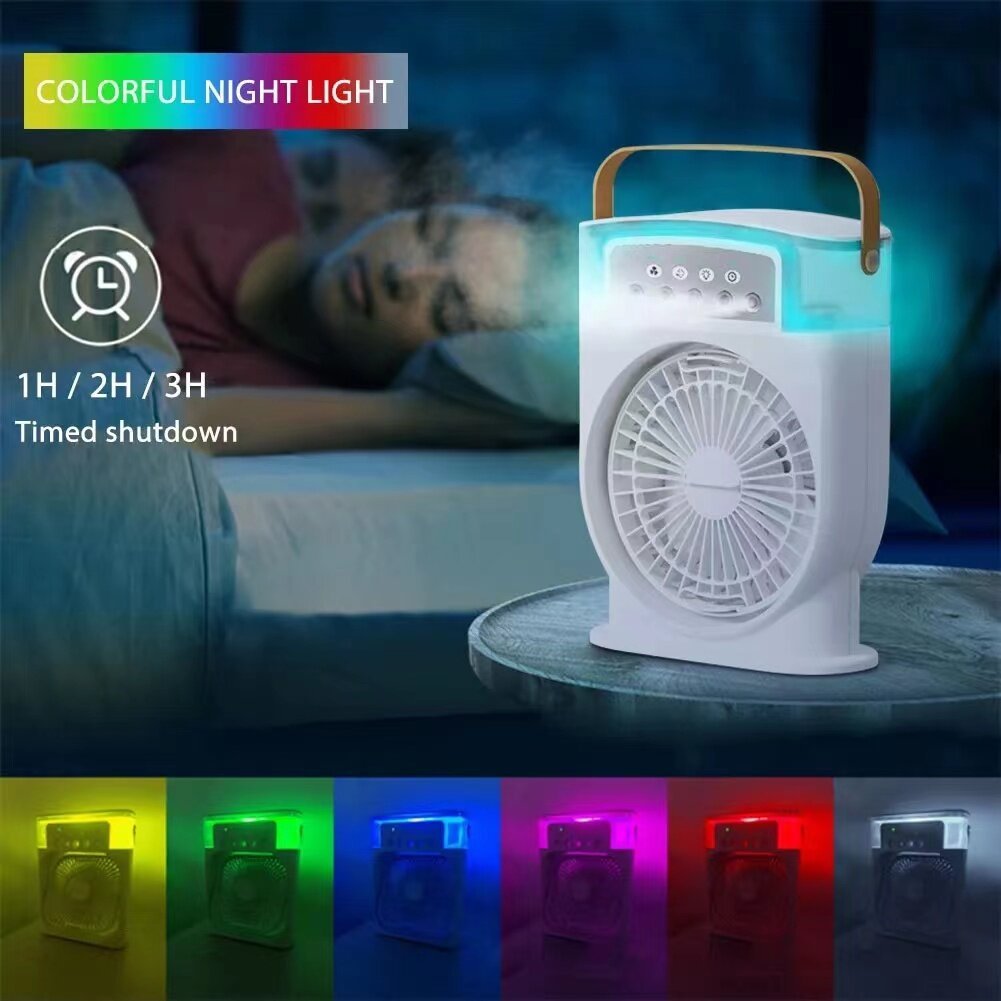 Portable USB Air Conditioner - Cooling Fan With 5 Sprays 7 Color Light 600ML Water Tank Spray Mist Air Cooler Humidifiers - Image 6