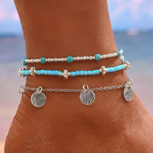 Shell Bead Anklet Set Three-piece Set