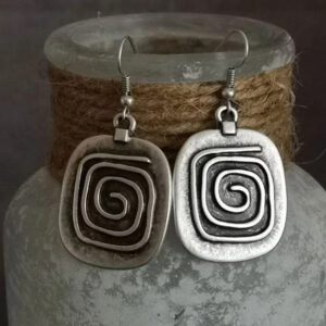 Vintage Bohemian Geometric Back Pattern Earrings