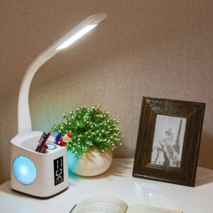 Study LED Desk Lamp, USB Charging Port, Screen, Calendar, Colors, Night Light, Kids, Dimmable, Table Lamp With Pen Hold