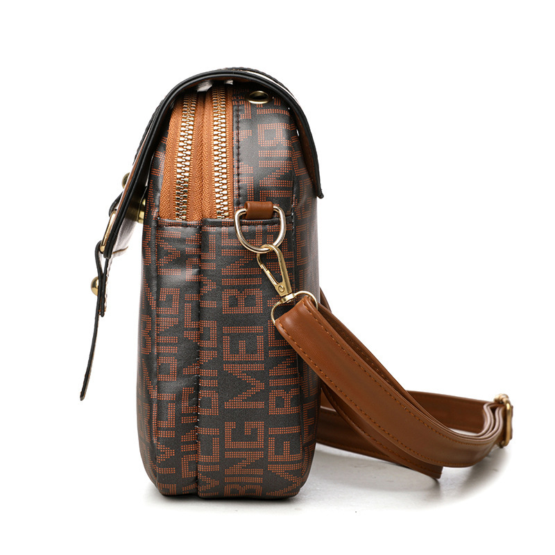 Soft Leather Retro Printed Mini Crossbody Bag - Image 5