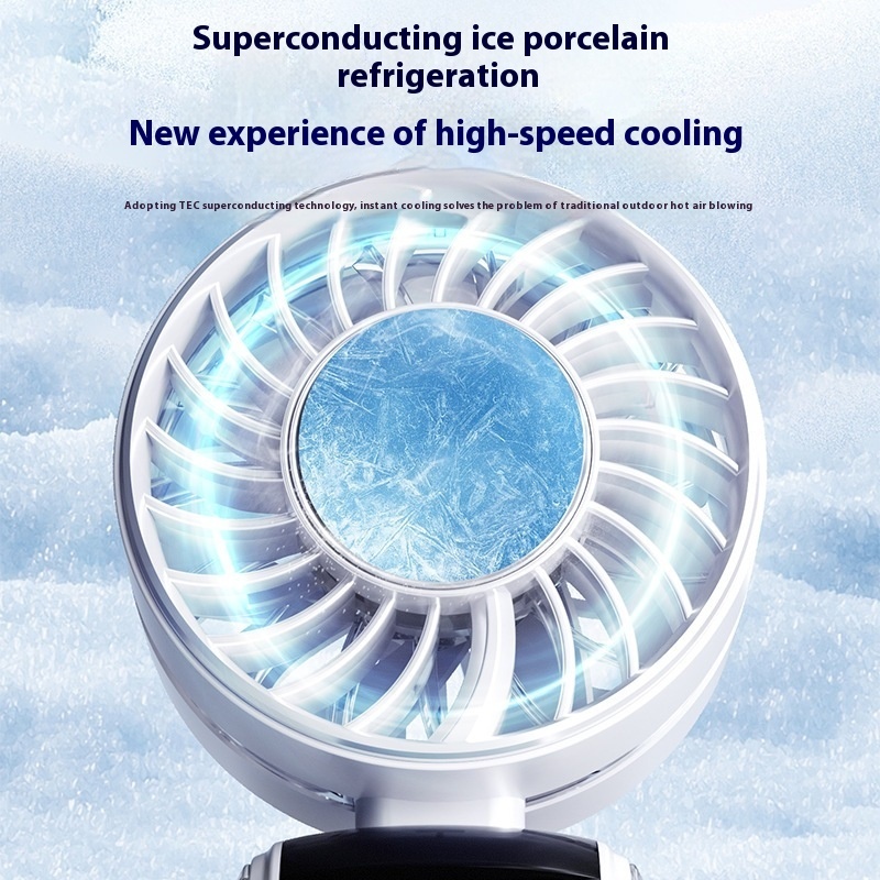 Creative Digital Display Refrigeration Ice Compress Turbine High-speed Handheld Fan - Image 5