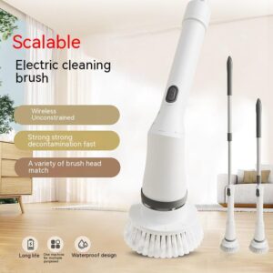 Electric Scrubber, Cleaning Wall, Long Handle, Elbow Telescopic, Multifunction Cleaning Brush