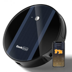 Geek Smart Robot Vacuum Cleaner, G6 Plus, Ultra-Thin, 1800Pa Strong Suction, Automatic Self-Charging, Wi-Fi Connectivity, App Control, Custom Cleaning, Great For Hard Floors To Carpets