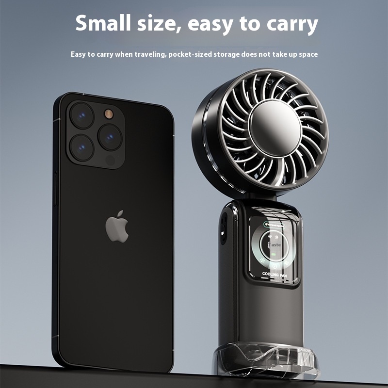 Creative Digital Display Refrigeration Ice Compress Turbine High-speed Handheld Fan - Image 4