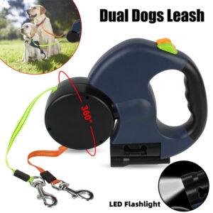 Retractable Dog Leash For Small Dogs, Reflective, Dual Pet Leash, Lead, 360 Swivel, No Double Dog Walking Leash With Lights, Pet Products
