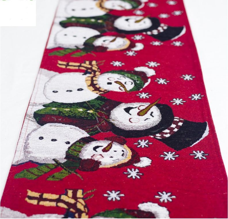 Christmas Elk Snowman Table Runner Merry Christmas Decorations - Image 6