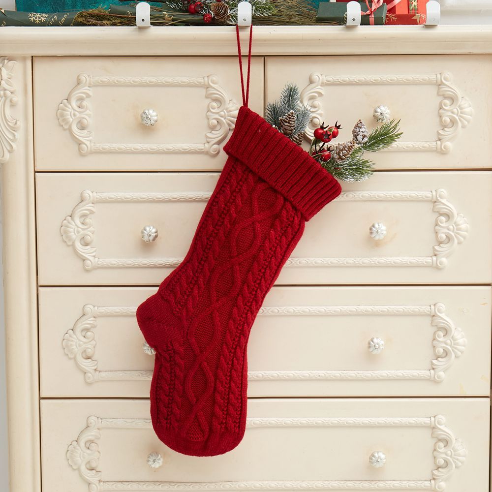 Knitted Christmas Decorations Wool Socks Gift Bag - Image 10