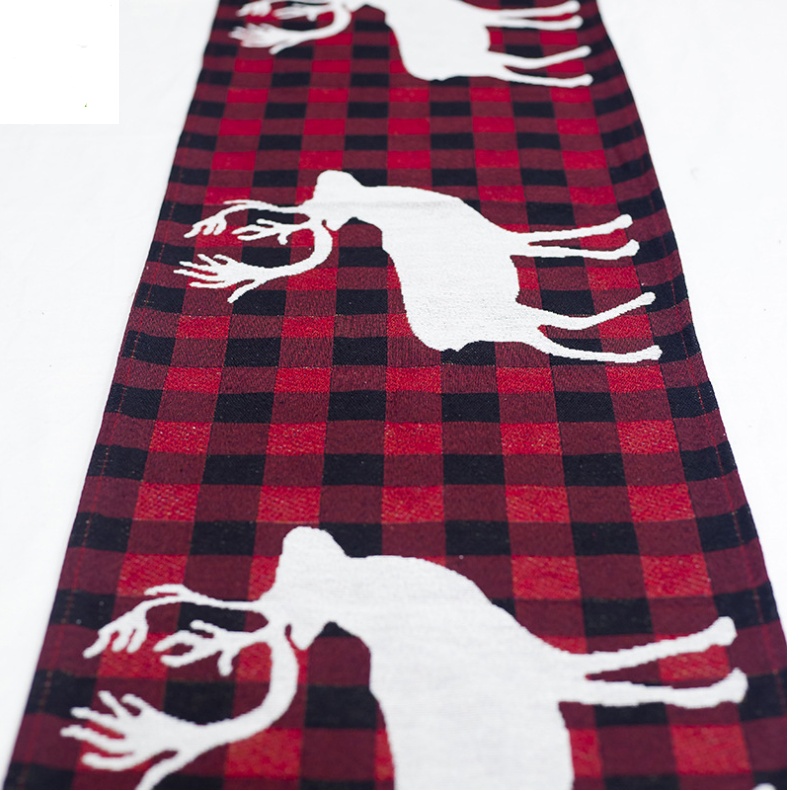 Christmas Elk Snowman Table Runner Merry Christmas Decorations - Image 4