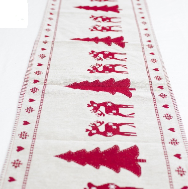 Christmas Elk Snowman Table Runner Merry Christmas Decorations - Image 3