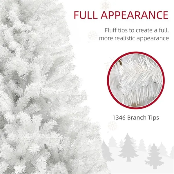 9 ft Tall, White Christmas Tree Wide - Image 5