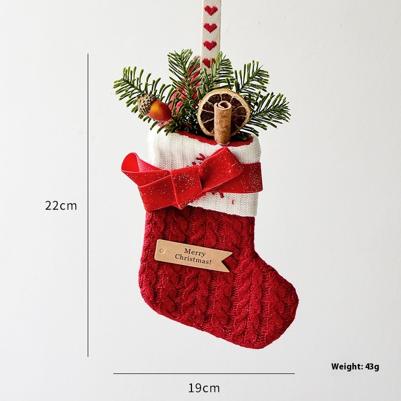 Christmas Decoration Knitted Christmas Stockings Scene Layout - Image 9