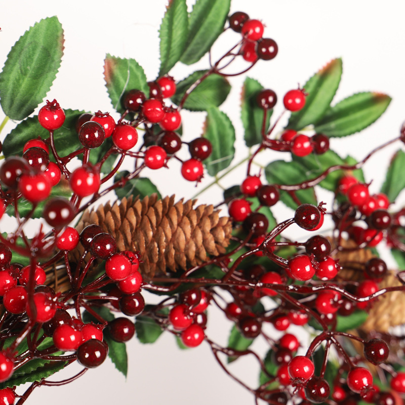Plastic Simulation Red Berry Christmas Wreath - Image 6