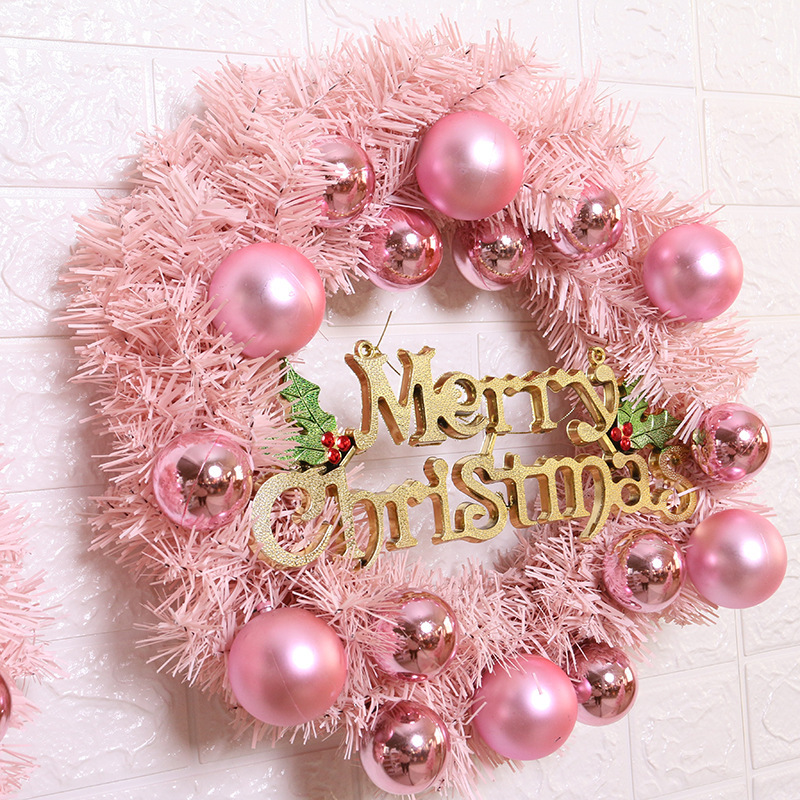 Christmas Decoration Pink Wreath, Window Decoration Pink Wreath - Image 2
