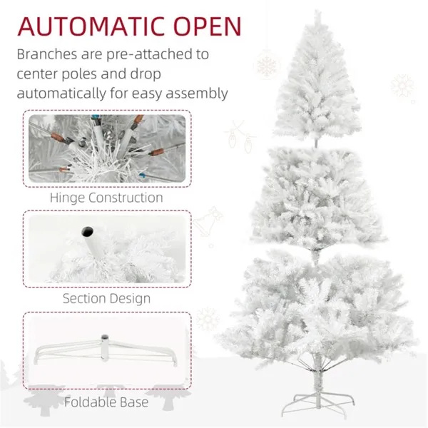 9 ft Tall, White Christmas Tree Wide - Image 4