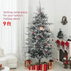 9ft Wide Nordic Pine Shape, Snow-Flocked Branches Christmas Tree