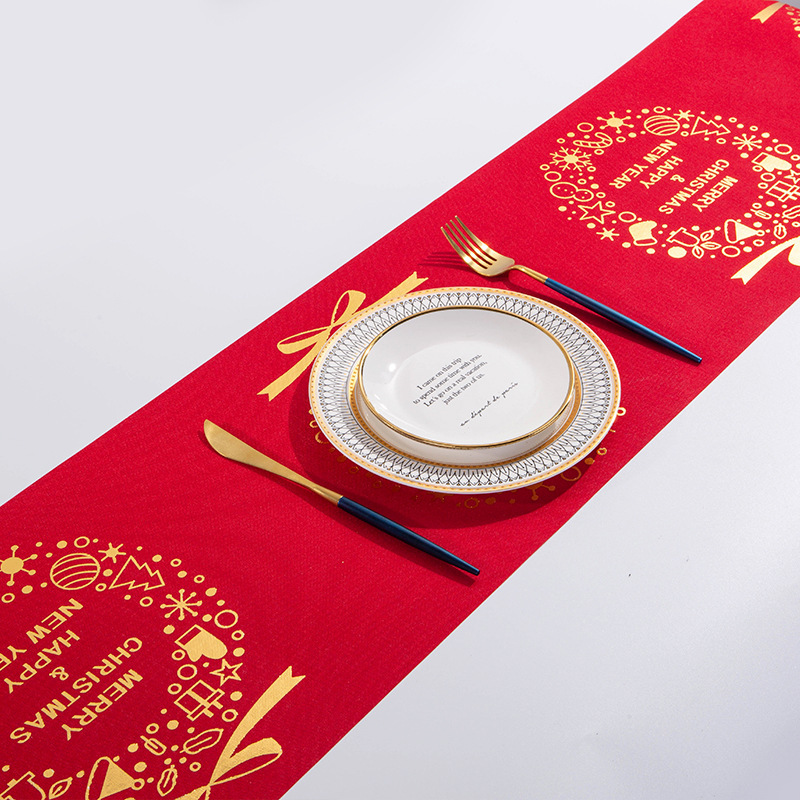 Christmas Elk Snowman Table Runner Merry Christmas Decorations - Image 10