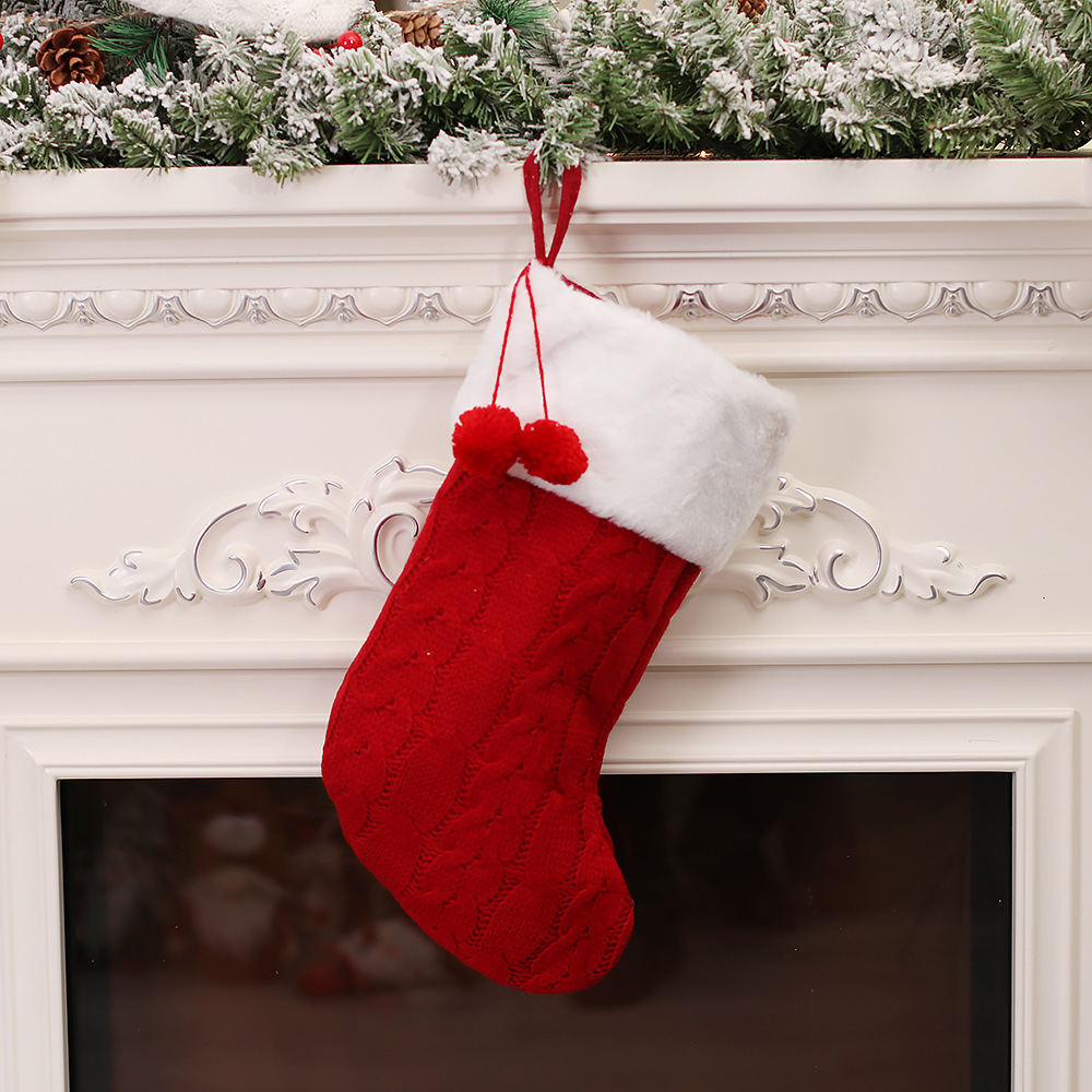 New Christmas Ornaments Knitted Striped Wool Socks - Image 5