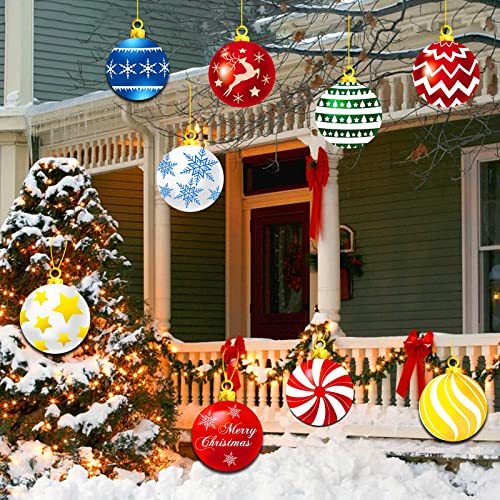 9Pcs Christmas Yard Signs With Stakes And Cords Christmas Balls Yard Signs Decorations For Outdoor Yard Porch Tree Lawn Decorations Xmas Party Decor-Ban On Selling On Amazon - Image 3