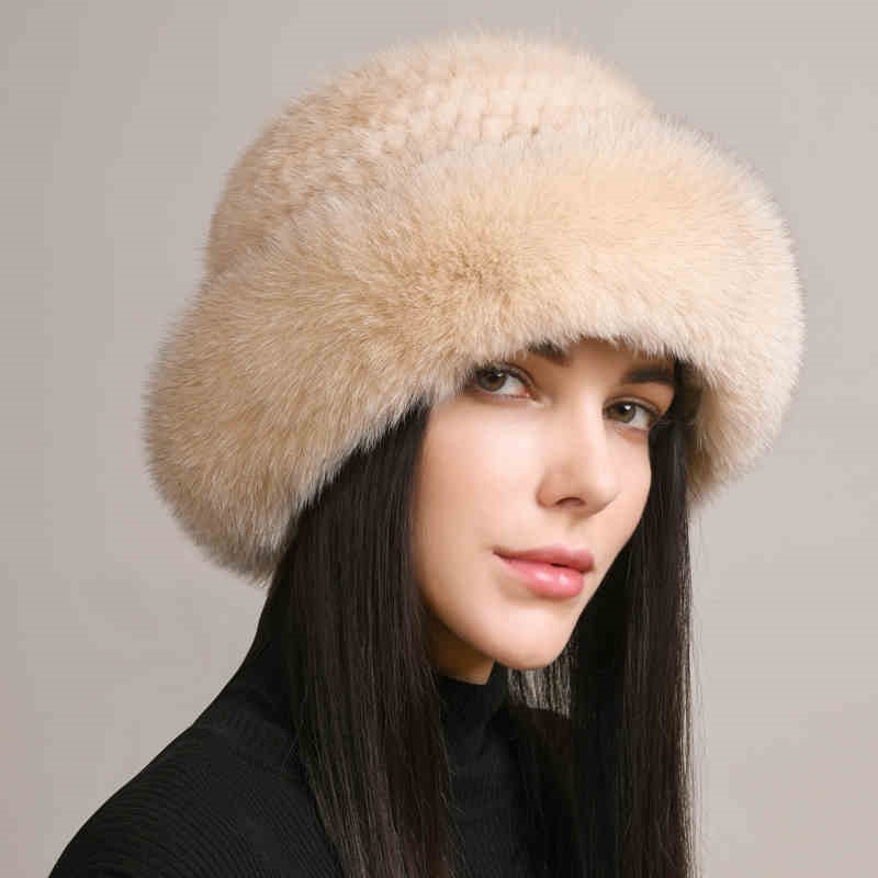 Mink Hair Hat Lady Braided Fur Winter Winter - Image 3