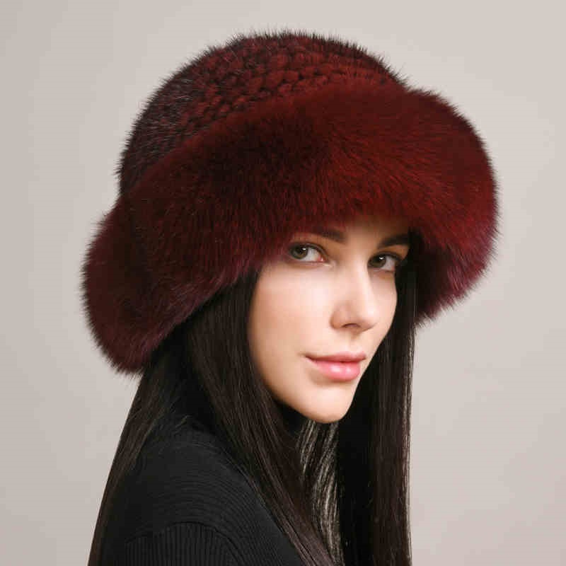 Mink Hair Hat Lady Braided Fur Winter Winter - Image 2