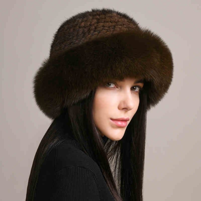Mink Hair Hat Lady Braided Fur Winter Winter - Image 7
