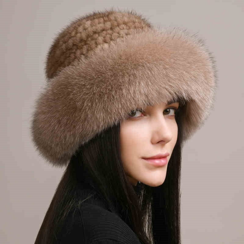 Mink Hair Hat Lady Braided Fur Winter Winter - Image 8
