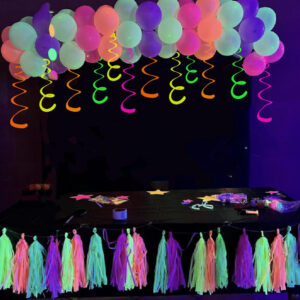 Night Party Fluorescent Paper Spiral Ornaments